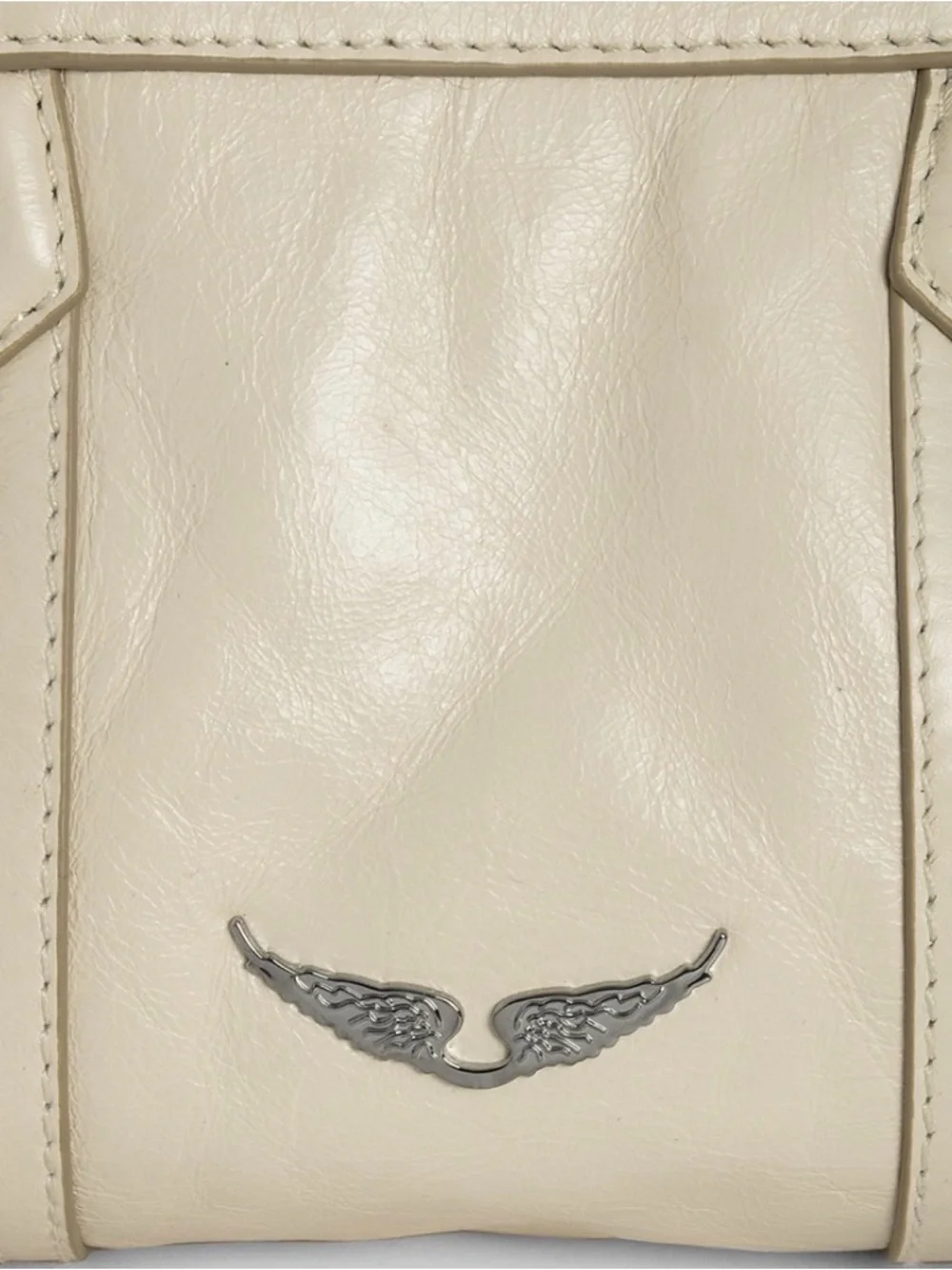 Zadig & Voltaire Cream Leather Zip-Detail Clutch - Picture 5 of 5